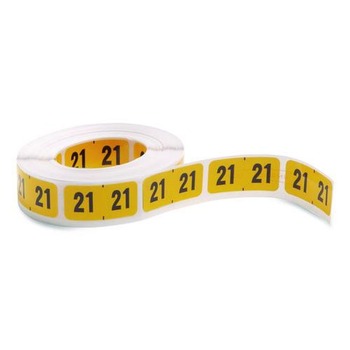 Smead 1.50 in. x 0.75 in. Year 2021 End Tab Folder Labels - Yellow/Black (500 Labels/Roll)