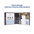 Office Jansan | Avery 79692 Heavy-Duty 2 in. Capacity 11 in. x 8.5 in. 3 Ring View Binder with DuraHinge and One Touch EZD Rings - Black image number 6