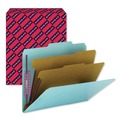 File Folders | Smead 14030 6-Section Pressboard Top Tab Classification Folders with 6 SafeSHIELD Fasteners - Letter Size/Blue (10/Box) image number 0