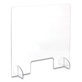 Safety Equipment | Safco 7500CL 30 in.x 8 in. x 28 in. Portable Acrylic Sneeze Guard with Document Pass Through - Clear image number 0