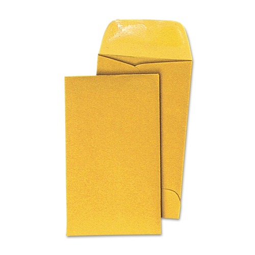 Office Jansan | Universal UNV35303 Round Flap 3.5 in. x 6.5 in. Kraft Coin Envelopes - Light Brown (500/Box) image number 0