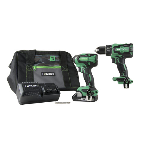 Combo Kits | Hitachi KC18DBFL2S 18V Cordless Brushless Lithium Ion Hammer Drill & Impact Driver Combo Kit image number 0