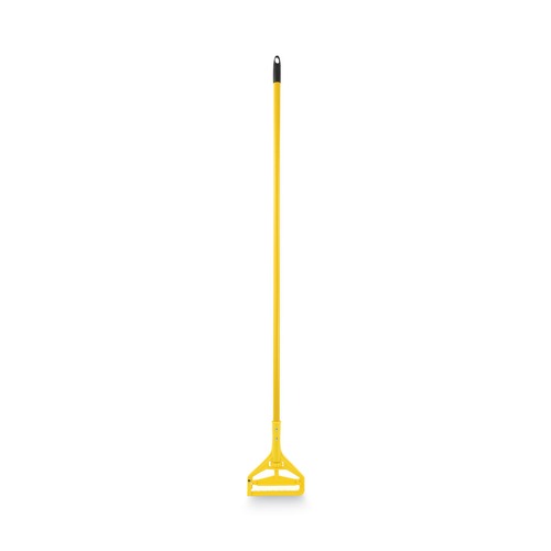 Mops | Boardwalk BWK620 60 in. Quick Change Side-Latch Plastic Mop Head Aluminum Handle - Yellow image number 0