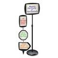 Office Presentation Supplies | MasterVision SIG07060101 15 in. x 11 in. Board 66 in. High Steel Frame Floor Stand Rectangle Sign Holder - White/Black image number 3
