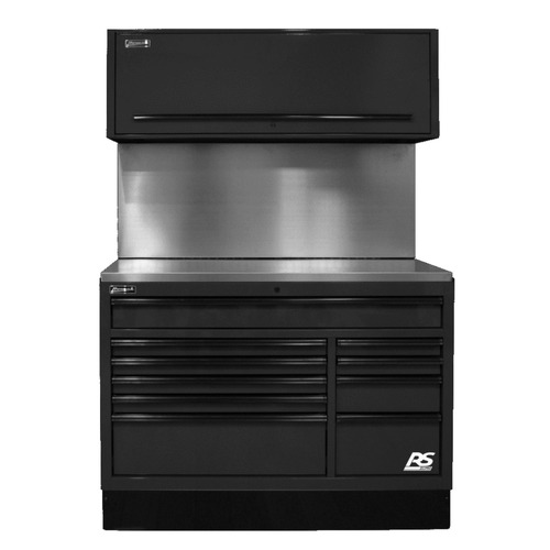 Cabinets | Homak BKCTS54003 54 in. CTS Conversion Kit with Solid Backsplash - Black image number 0