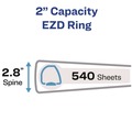 Bulk Savings Pricing 2 | Avery 79225 11 in. x 8.5 in. 2 in. Capacity 3 Rings Heavy-Duty View Binder with DuraHinge and One Touch EZD Rings - Red image number 3