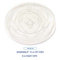 Food Service | Boardwalk BWKPET912STRAWPK 9 oz. to 12 oz. Crystal-Clear Cold Cup Straw-Slot Lids - Clear (100/Pack) image number 4