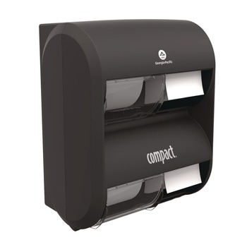 Georgia Pacific Professional 12.31 in. x 14.81 in. x 7.86 in. Compact Quad Vertical Four Roll Coreless Tissue Dispenser - Black