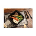 Food Service | Pactiv Corp. DC109100B000 EarthChoice 1 Compartment 66 oz. 10.5 in. x 9.5 in. x 3 in. Plastic Vented Dual Color Microwavable Hinged Lid Container - Black/Clear image number 5