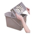 Office Jansan | Rubbermaid Commercial FG619400STL 15 qt. Pail/Strainer Combination - Steel Gray image number 2