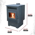Pellet Stoves | Cleveland Iron Works F500200 34,000 BTU Medium Pellet Stove image number 3