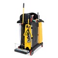 Cleaning Carts | Rubbermaid Commercial FG9T7500BLA High-Security Healthcare Cleaning Cart - Black image number 3