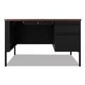 Office Desks & Workstations | Hirsh Industries 22652 48 in. x 30 in. x 29.5 in. One Right-Hand Pedestal: Box/File Drawers Teachers Pedestal Desks - Walnut/Black image number 1