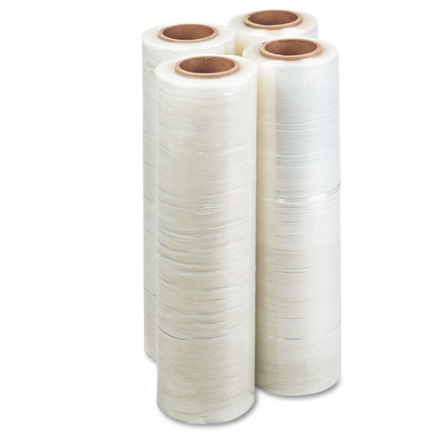 Cleaning & Janitorial Supplies | Universal UNV64718 18 in. x 1500 ft. 12 mic 47-Gauge High-Performance Handwrap Film - Clear (4/Carton) image number 0