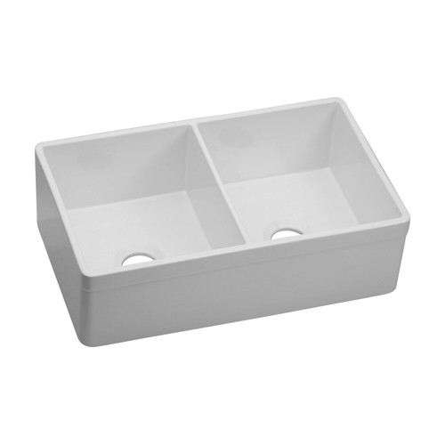 Kitchen Sinks | Elkay SWUF32189WH Explore Farmhouse 33 in. x 10 in. Dual Basin Kitchen Sink (White) image number 0