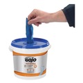 Cleaning & Janitorial Supplies | GOJO Industries 6298-04 FAST TOWELS 9 in. x 10 in. Hand Cleaning Towels - Fresh Citrus Blue (4/Carton) image number 3