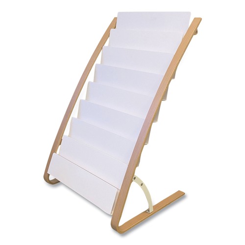 Office Furniture & Lighting | Alba DDEXPO8WBC 22.8 x 19.69 x 36.61 Literature Floor Display Rack - White/Woodgrain image number 0