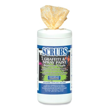 PRODUCTS | SCRUBS 90130 Graffiti and Paint Remover Towels, 10 in. x 12 in. (6 Canisters/Case, 30/Canister)