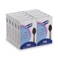 Cutlery | Dixie TM507 Heavy Mediumweight Plastic Polystyrene Cutlery Teaspoons - Black (1000/Carton) image number 1