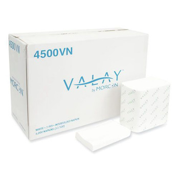 Morcon Paper Valay 6.5 in. x 8.25 in. 2-Ply Interfolded Napkins - White (6000/Carton)