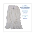 New Year New Savings! Save $25 off $150 | Boardwalk BWK8002 Enviro Clean Looped Mop Head With Tailband - Medium, White (12/Carton) image number 3
