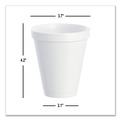 Cutlery | Dart 12J16 J Cup 12 oz. Insulated Foam Cups - White (1000/Carton) image number 8