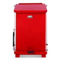 Trash & Waste Bins | Rubbermaid Commercial FGST7EPLRD 4 gal. Defenders Heavy-Duty Steel Step Can - Red image number 1
