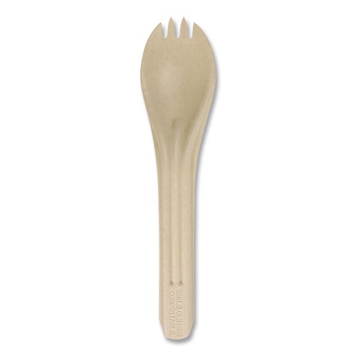 Cutlery | World Centric RK-NT-6 NoTree Paper Spork Light Mediumweight Cutlery - Natural (1000/Carton) image number 0