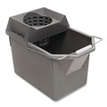 Office Jansan | Rubbermaid Commercial FG619400STL 15 qt. Pail/Strainer Combination - Steel Gray image number 1
