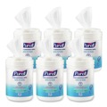 Cleaning & Janitorial Supplies | PURELL 9031-06 6 in. x 7 in. Unscented Alcohol Formula Hand Sanitizing Wipes - White (6 Canisters/Carton) image number 0