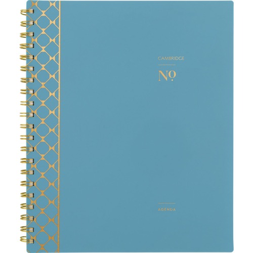 Calendars & Planners | AT-A-GLANCE 160690512 Workstyle 11 in. x 9.38 in. 12-Month (Jan to Dec) 2025 Geometric Artwork Weekly/Monthly Planner - Blue/Gold Cover image number 0