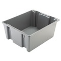 Cleaning Carts | Rubbermaid Commercial FG173100GRAY Palletote 2 cu ft. Capacity 23.50 in. x 19.50 in. x 10 in. Stack and Nest Box - Gray image number 0