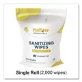 Cleaning Cloths | Gritt Commercial YE00120004PK Yellow Essentials Sanitizing Wipes, 5 x 8, Unscented, White, 2,000/Refill Bag, 4 Refill Bags/Carton image number 5