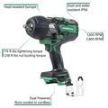 Metabo HPT Clearance | Metabo HPT WR36DBQ4M MultiVolt 1/2 in. 775 ft-lbs High Torque Impact Wrench (Tool Only) image number 7