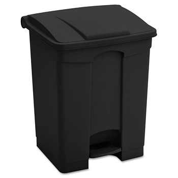 Safco 9923BL Large Capacity Plastic Step-On Receptacle, 23gal, Black