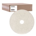 Dusters | Boardwalk BWK4017NAT 17 in. Diameter Natural Burnishing Floor Pads - White (5/Carton) image number 1
