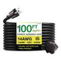 Office Electronics & Batteries | GoGreen Power GG-13800BK 14 AWG Heavy-Duty Extension Cord, 100 ft, 13 A, Black image number 0