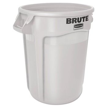 Rubbermaid Commercial 10 gal. Vented Round Plastic Brute Container - White