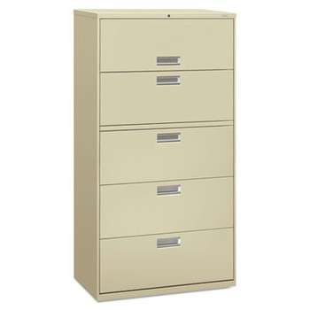 HON H685.L.LCS1 Brigade 600 Series Lateral 4-Shelf 36 in. x 18 in. x 64.25 in. File Drawers - Putty