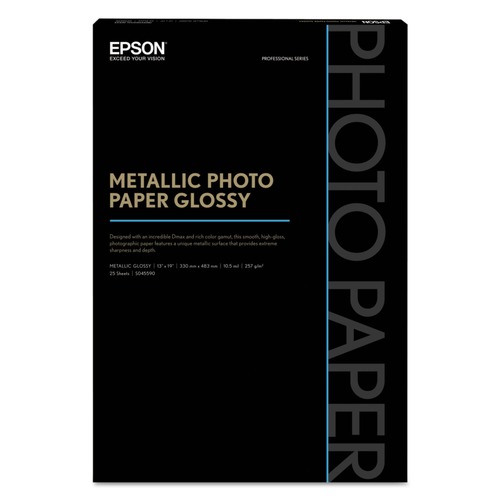 Cleaning & Janitorial Supplies | Epson S045590 13 in. x 19 in. 5.5 mil. Professional Media Metallic Gloss Photo Paper - White (25/Pack) image number 0