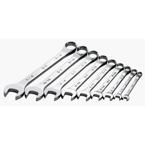 Combination Wrenches | SK Hand Tool 86011 9-Piece 6 and 12 Point SAE Combination Wrench Set image number 0