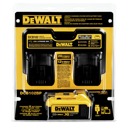 Battery and Charger Starter Kits | Dewalt DCB102BP 12V - 20V MAX Jobsite Charging Station with Battery Pack image number 0