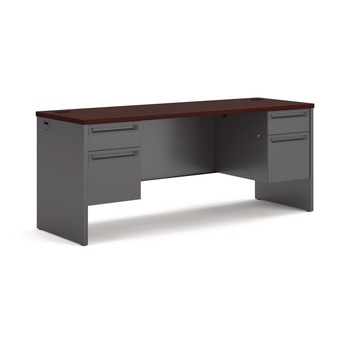 HON 38000 Series 72 in. x 24 in. x 29.5 in. Kneespace Credenza - Mahogany/Charcoal