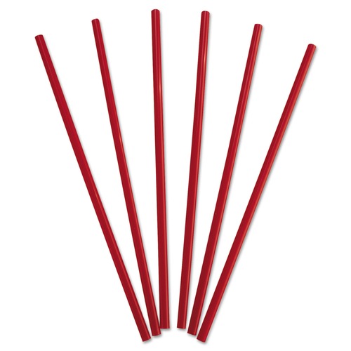 Cutlery | Dixie GW104 Polypropylene 10-1/4 in. Wrapped Giant Straws - Red (1200/Carton) image number 0