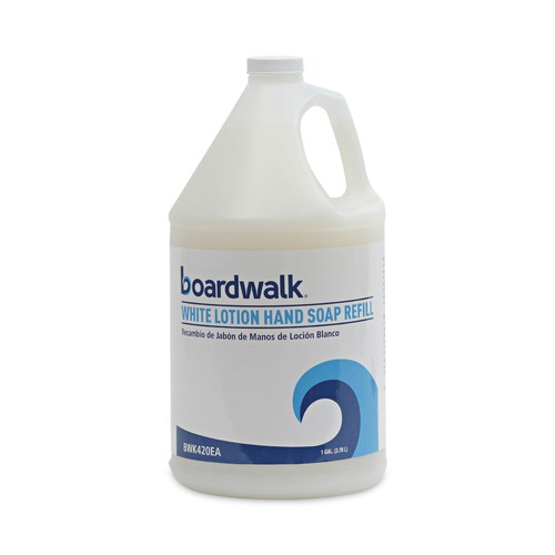 Hand Soaps | Boardwalk 1812-04-GCE00 1 Gallon Mild Cleansing Lotion Liquid Soap - White, Cherry Scent (4/Carton) image number 0