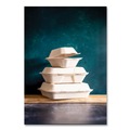 Food Trays, Containers, and Lids | Vegware VW-HC81NFA 7.9 in. x 7.9 in. x 2.9 in. Nourish Molded Fiber Compostable Sugarcane Takeout Containers - White (200/Carton) image number 4