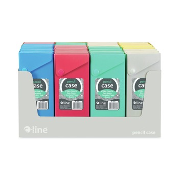 C-Line 2.88 in. x 0.6 in. x 9.5 in. to 11.43 in. Slider Pencil Case - Assorted Colors (24/Carton)