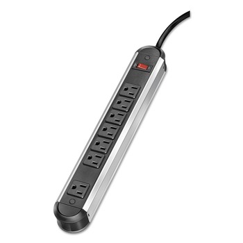 SURGE PROTECTORS | Fellowes Mfg Co. 99081 Metal Surge Protector, 7 Outlets, 6 Ft Cord, 1250 Joules, Silver/black