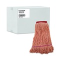 Mops | Boardwalk BWK503OR Super Loop Cotton/Synthetic Fiber Wet Mop Head - Large, Orange (12/Carton) image number 0