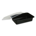 Food Trays, Containers, and Lids | GEN FCPP-BC-32RECT 8.81 in. x 6.02 in. x 2.24 in. 32 oz. Plastic Microwavable Food Container with Lid - Rectangular Black/Clear (150/Carton) image number 1